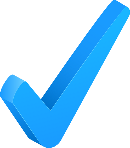 3d checkmark blue tick icon